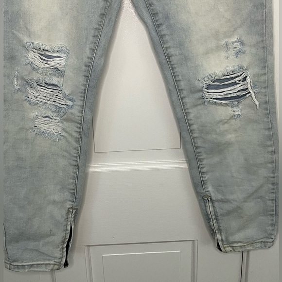 One X ONE TEASPOON Freebirds Low Waist Short Rise Skinny Jeans 27 Distressed - Picture 3 of 15